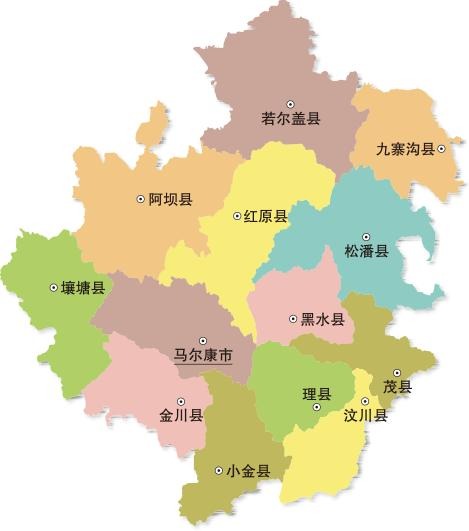 阿坝手绘导览地图